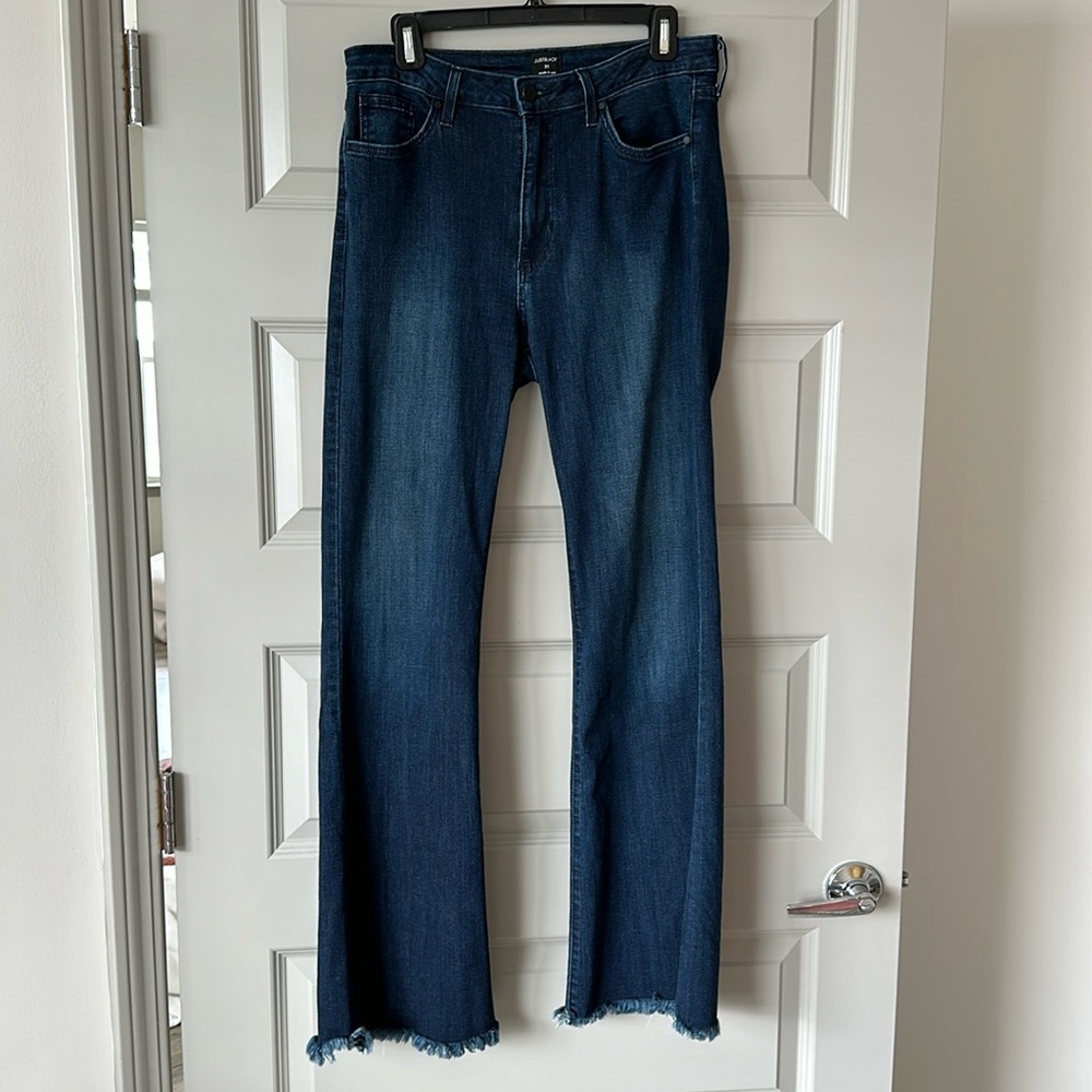 Just Black Denim flare jeans with raw edge hem size 31